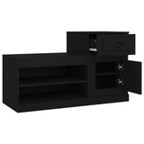 NNEVL Shoe Cabinet Black 100x42x60 cm Engineered Wood