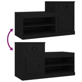 NNEVL Shoe Cabinet Black 100x42x60 cm Engineered Wood