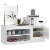 NNEVL Shoe Cabinet High Gloss White 100x42x60 cm Engineered Wood