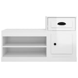 NNEVL Shoe Cabinet High Gloss White 100x42x60 cm Engineered Wood