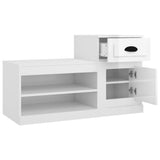 NNEVL Shoe Cabinet High Gloss White 100x42x60 cm Engineered Wood