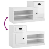 NNEVL Shoe Cabinet High Gloss White 100x42x60 cm Engineered Wood