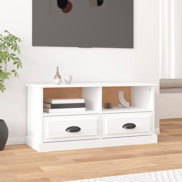 NNEVL TV Cabinet High Gloss White 93x35.5x45 cm Engineered Wood