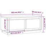 NNEVL Coffee Table High Gloss White 102x50x44 cm Engineered Wood