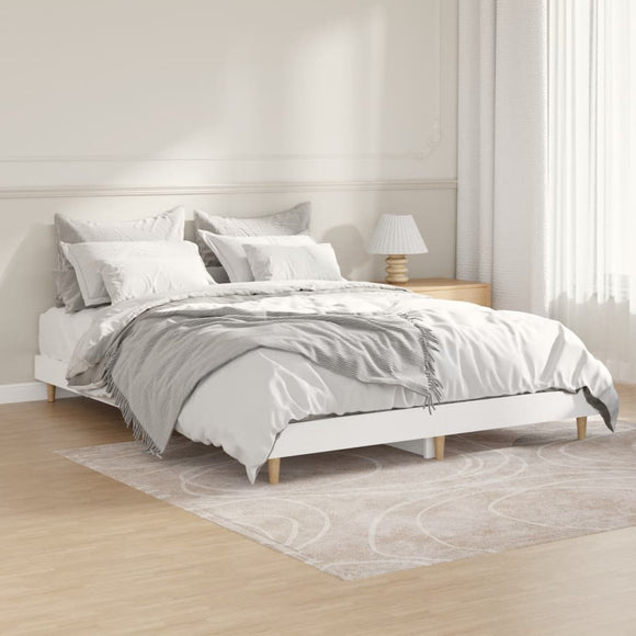 NNEVL Bed Frame without Mattress White 135x190 cm Engineered Wood