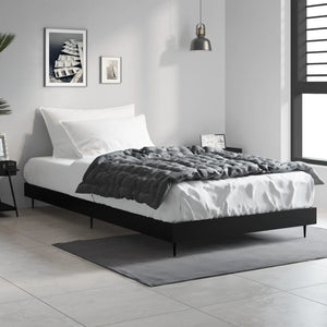 NNEVL Bed Frame Black 92x187 cm Single Size Engineered Wood