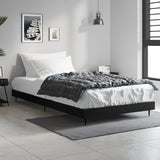 NNEVL Bed Frame Black 92x187 cm Single Size Engineered Wood