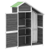 NNEVL Garden Tool Shed Grey 120x53.5x170 cm Solid Wood Pine