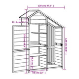 NNEVL Garden Tool Shed Grey 120x53.5x170 cm Solid Wood Pine