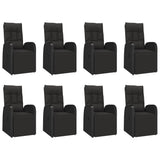 NNEVL 9 Piece Garden Dining Set Black Poly Rattan&Solid Wood Acacia