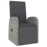 NNEVL 2 Piece Garden Lounge Set Grey Poly Rattan&Solid Wood Acacia