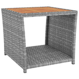 NNEVL 2 Piece Garden Lounge Set Grey Poly Rattan&Solid Wood Acacia
