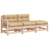 NNEVL 3 Piece Garden Lounge Set with Cushions Solid Wood