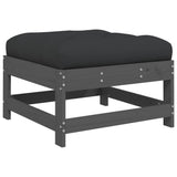 NNEVL 3 Piece Garden Lounge Set with Cushions Grey Solid Wood