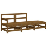 NNEVL 3 Piece Garden Lounge Set with Cushions Honey Brown Solid Wood