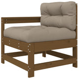 NNEVL 3 Piece Garden Lounge Set with Cushions Honey Brown Solid Wood