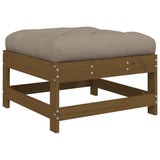 NNEVL 3 Piece Garden Lounge Set with Cushions Honey Brown Solid Wood