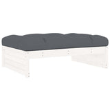 NNEVL Garden Footstool White 120x80 cm Solid Wood Pine