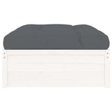 NNEVL Garden Footstool White 120x80 cm Solid Wood Pine