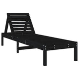NNEVL Sun Loungers 2 pcs Black 199.5x60x74 cm Solid Wood Pine