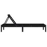 NNEVL Sun Loungers 2 pcs Black 199.5x60x74 cm Solid Wood Pine