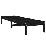 NNEVL Sun Loungers 2 pcs Black 199.5x60x74 cm Solid Wood Pine
