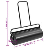 NNEVL Garden Lawn Roller with Handle Black 63 L Iron and Steel