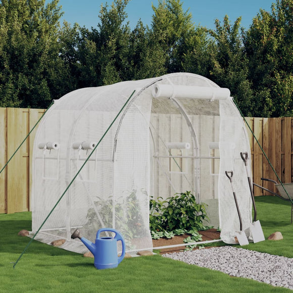 NNEVL Greenhouse with Steel Frame White 4 m² 2x2x2 m