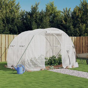 NNEVL Greenhouse with Steel Frame White 6 m² 3x2x2 m