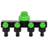 NNEVL 4-Way Tap Adaptor Green and Black 19.5x6x11 cm ABS & PP