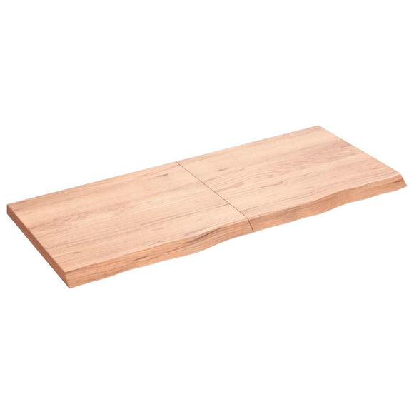 NNEVL Wall Shelf Light Brown 120x50x(2-4) cm Treated Solid Wood Oak
