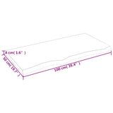 NNEVL Wall Shelf Dark Brown 100x50x(2-4) cm Treated Solid Wood Oak