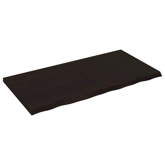 NNEVL Wall Shelf Dark Brown 120x60x(2-4) cm Treated Solid Wood Oak