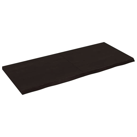 NNEVL Wall Shelf Dark Brown 140x60x(2-4) cm Treated Solid Wood Oak