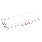 NNEVL Wall Shelf Dark Brown 140x60x(2-4) cm Treated Solid Wood Oak
