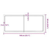 NNEVL Wall Shelf Dark Brown 140x60x(2-4) cm Treated Solid Wood Oak