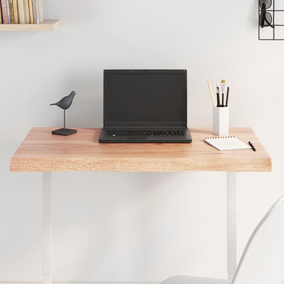 NNEVL Table Top Light Brown 80x40x(2-4) cm Treated Solid Wood Live Edge