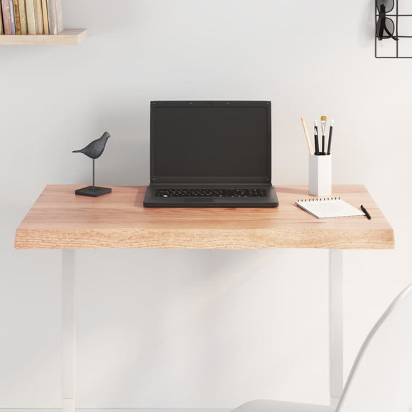 NNEVL Table Top Light Brown 80x60x(2-4) cm Treated Solid Wood Live Edge