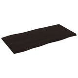 NNEVL Table Top Dark Brown 100x50x2 cm Treated Solid Wood Oak Live Edge