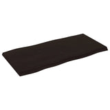 NNEVL Table Top Dark Brown 100x50x(2-4) cm Treated Solid Wood Live Edge