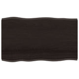 NNEVL Table Top Dark Brown 100x60x(2-4) cm Treated Solid Wood Live Edge