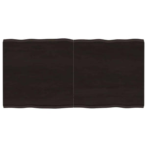 NNEVL Table Top Dark Brown 120x60x(2-4) cm Treated Solid Wood Live Edge