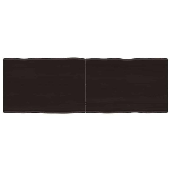 NNEVL Table Top Dark Brown 140x50x(2-4) cm Treated Solid Wood Live Edge