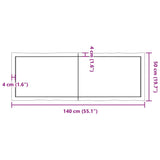 NNEVL Table Top Dark Brown 140x50x(2-4) cm Treated Solid Wood Live Edge