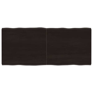 NNEVL Table Top Dark Brown 140x60x(2-4) cm Treated Solid Wood Live Edge