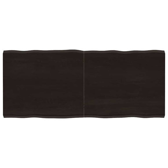NNEVL Table Top Dark Brown 140x60x(2-4) cm Treated Solid Wood Live Edge