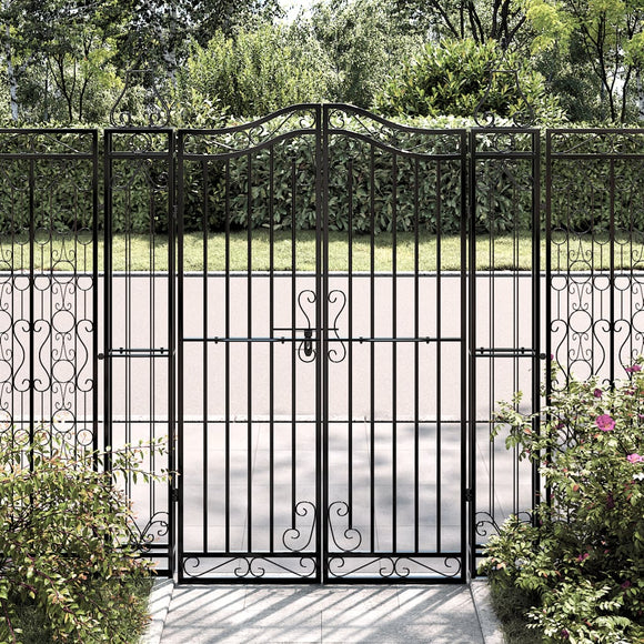 NNEVL Garden Gate Black 121x8x150 cm Wrought Iron