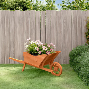 NNEVL Wheelbarrow Planter 128x45.5x43 cm Solid Wood Fir