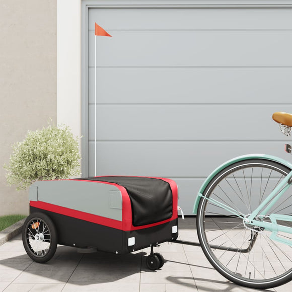 NNEVL Bike Trailer Black and Red 45 kg Iron