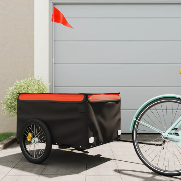 NNEVL Bike Trailer Black and Orange 45 kg Iron